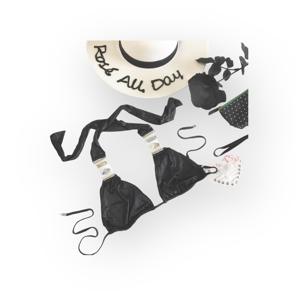 new Rose All Day ☻ Jet Setter Oversize Brim Floppy Sun Hat ☻ White Black Letters - Picture 6 of 14